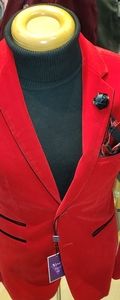Men Red Velvet blazer